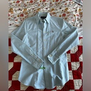 Ralph Lauren blue stripped button up